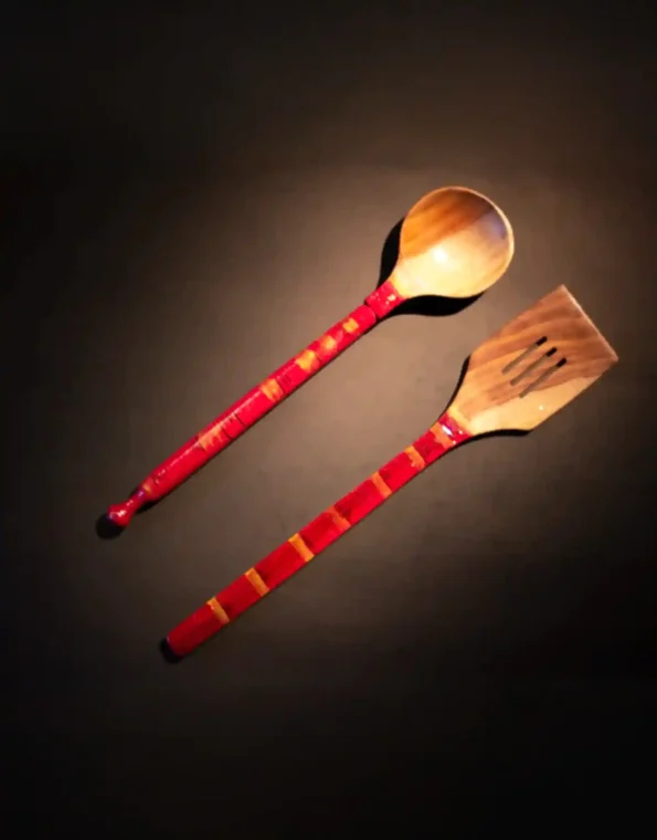 Wooden Spoon Red & Golden